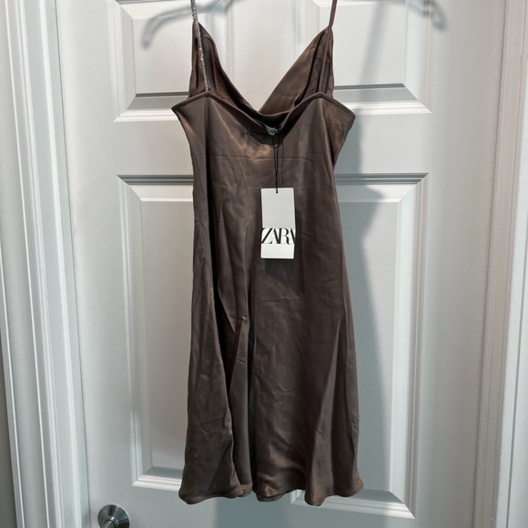 ZARA RHINESTONE STRAP SLIP DRESS (NWT) - Picture 2 of 5